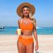 Women's Clothing High-Elasticity Bikini Set – Quick-Dry Nylon Blend (S-XL, Black/Teal/Orange)_ecoleips.com