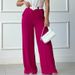 Spring And Summer Thin Trousers Solid Color Loose Pleated Wide Leg Casual Pants Semi Elastic Waist_ecoleips.com