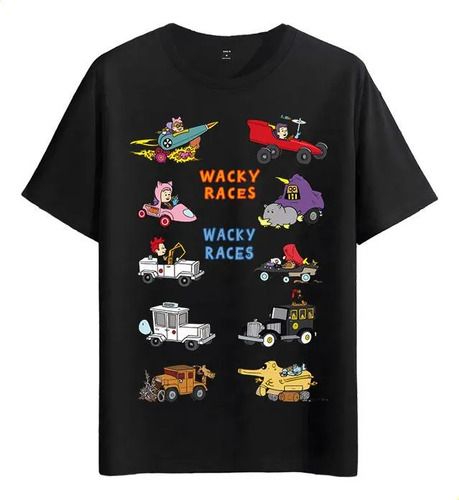 Women's T-Shirts Tshirt Muscle Freaks Wacky Races Cartoon Style Cars_ecoleips.com