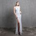 Women's 18522#Heavy craftsmanship colorful beads celebrity party party evening dress sexy long slim toasting dress bride_ecoleips.com