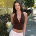 Sexy Halter Neck Tie-Up Tank Women, 2026 Spring New Arrival, Slim-Fit, Slimming, Ultra-Short Top Hot Girls, Wholesale_ecoleips.com