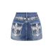 Women's High-Waisted Denim Mini Skirt Bodycon Sexy Embroidery Cross Factory Direct Wholesale_ecoleips.com