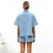 Women's Clothing Summer Women's Casual Loose Pocket Short Sleeved Shirt Shorts Denim Two Piece Suit_ecoleips.com