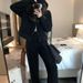 Lazy Sweater Set Women's Fall & Winter Hooded High-Waisted Knitted Jacket Slit Casual Wear Two-Piece Set_ecoleips.com