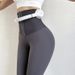 Women's High-Waisted Yoga Pants With Double Button Waistband – For Workout, Running & Winter (Black/Pink/Gray, Plus Size)_ecoleips.com
