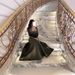 Modest Abaya Dress Elegant V-Neck Long Sleeve Party Dress – Glamorous A-Line Evening Gown With Rhinestone Detail (XS-XXL, Army Green)_ecoleips.com