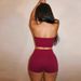 Women's Sleeveless Strapless Printed Vest Top Style Summer Slim Solid Color Shorts New Style_ecoleips.com