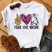 Popular Clothing For Spring Summer: Women's Printed T-shirts With Peace And Love Theme, Short-sleeved_ecoleips.com
