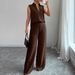 European American Cross-border 2026's Summer Fashion New Sleeveless Top And Wide-leg Pants Stylish Suit For_ecoleips.com