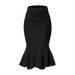 Elegant Mermaid Pencil Skirt - Stretchy Poly-Spandex Tailored Mid-Length Skirt With Side Zipper - Black Work-to-Cocktail Slim Fit Skirt For Women_ecoleips.com