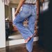 Fashionable European And American Cross-border Solid Color High-waisted Pleated Vintage Denim Flared Pants, New Summer_ecoleips.com