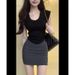 Layered Outfit Hot Girl Two-Piece Set Summer New Office High-End Elegant Dress For Women_ecoleips.com