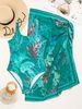 Women’s Clothing new printed bikini three piece swimsuit for women sexy backless triangle lace up swimsuit_ecoleips.com