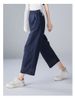Suitable For All Seasons Counter Quality 2025 Summer New Loose Slimming High Waist Commuter 100% Ramie Nine-point Casual Wide-leg Pants For Women_ecoleips.com