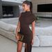 Women's Clothing Spring And Summer New Fashion Slim Round Neck Gathered Hip Irregular Sleeveless Dress_ecoleips.com