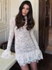 JULISSA MO Turtleneck Sexy Hollow Out Ruffles Women Dress White Flare Sleeve A-line Dress Summer Skinny Elegant Party Club Dress_ecoleips.com