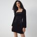 Voya Women's New Autumn And Winter Collection, Waist Cinching And Slimming, A-list Party Party Party Square Collar Long Sleeved Velvet Dress_ecoleips.com