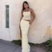 Women's Clothing Spring New Women's Fashion Halter Neck Backless Sexy Vest Pleated Chiffon Long Skirt Suit_ecoleips.com