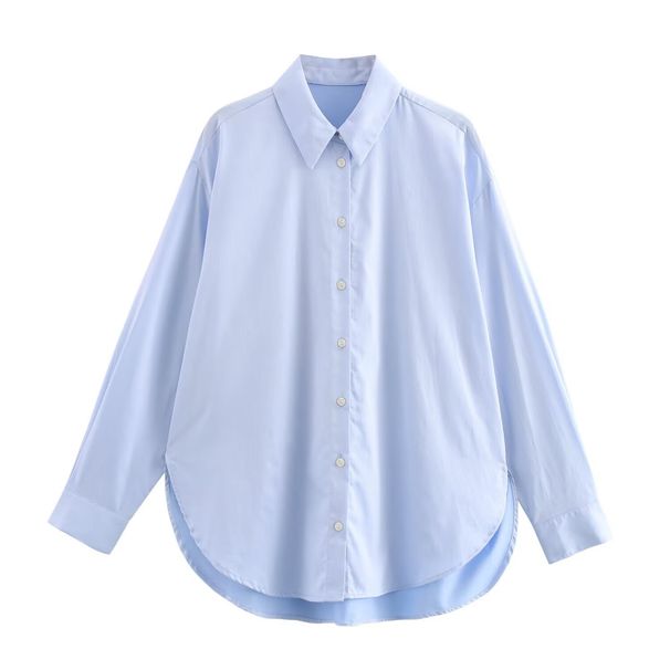 2025 New Women's Clothing Summer Fashion Loose Plaid Long Sleeve Turn-down Collar Casual Shirt K5-3434_ecoleips.com
