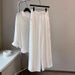 Women's Summer Linen White Shirt Set Loose Fit Cotton Blend Wide Leg Pants Two Piece Trendy Clothing_ecoleips.com
