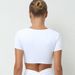 Yoga Tight V-neck Sports Short Sleeved T-shirt Top, High-strength Shock-absorbing Quick Drying Running Fitness Suit_ecoleips.com
