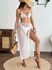 Women's Clothing New Beach Bikini Hook Flower Two Piece Set Hook Blouse Hot Sale Cover Skirt Blouse Set_ecoleips.com