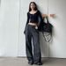Minghai American Style Washed Leopard Print Jeans Women, Loose Slimming Floor-Length Pants, New Casual Long Trousers For_ecoleips.com