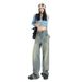 American Retro Distressed Cement Yellow Wide-leg Jeans For Women, New 2025 Model, High-waisted, Loose, Slimming, Drapey_ecoleips.com