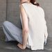 Elegant Women's Pure Linen Vest Sleeveless round Neck Camisole with Front Pleated Design Solid Color High Quality_ecoleips.com