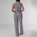 Women's Clothing Fashion Casual Black And White Striped Vest Shirt High Waist Wide Leg Pants Suit_ecoleips.com