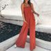 2026 New Spring Women's Clothing Cross-Border European And American Jumpsuit Solid Color Ruched High-Waisted Strapless_ecoleips.com