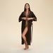 Aria Basics New Cross-border Women's Pajamas, Fashionable Cardigan Robe, Solid Color With Lace Trim, European And American Style_ecoleips.com