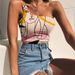 Aria Basics Aria Basics European And American 2021 Summer New Style Abstract Face Print Wrapped Chest Single Shoulder Tank Top T-Shirt_ecoleips.com