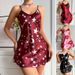 Women's clothing suspender skirt dress female summer small flower skirt silk satin silk sexy backless nightdress wholesale_ecoleips.com