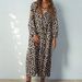 Modest Abaya Dress/Muslim Dress Women Bohemian Geometric Print Button-Down Maxi Dress – Vintage-Inspired Loose Fit Long Sleeve Dress_ecoleips.com