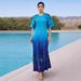 Women's Clothing New Summer Gradient Pleated Long Dress For Women Retro Fashionable Versatile Elegant Printed Design_ecoleips.com