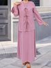 Modest Evening Dress Middle Eastern Abaya V Neck Open Front Long Sleeved Loose Fitting Muslim Dress Elegant An Outstanding Tie Waist Long Dress_ecoleips.com