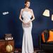 Evening Dress For Women, High End Temperament Simple Hepburn Style Banquet Celebrity Niche Tube Top Slim Long Fishtail Dress_ecoleips.com