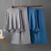 Women's Winter Knitted Sweater Set Fashionable Temperament Lazy Style Tops And Wide Leg Pants Two-Piece Suit European American Inspired_ecoleips.com
