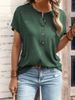 2025 Spring/Summer Women's New Top Solid Color Twisted Buckle Fashion Short Sleeve T-shirt For Women_ecoleips.com