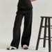 Suitable For All Seasons Casual Linen Cotton Women's Fashion 2025 Summer New Style Side Pocket Slimming Diagonal Placket Double Button Long Pants_ecoleips.com