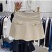 Women's High-Waisted A-Line Mini Skirt White Elegant Woolen Pleated Midi Skirt Trendy Spring Autumn New Style_ecoleips.com