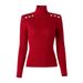 Women's Clothing New Autumn And Winter Bright Red Turtleneck Knitted Top With Wool Slim Fit Elastic Sweater_ecoleips.com