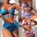 High Waisted Two Piece Swimsuit Style Hard Cup Hollowed Out Bikini_ecoleips.com