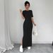 Women's Clothing Delicate Dress Casual Retro Slim Fit Solid Color Open Front Long Skirt_ecoleips.com