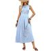Xiyin Women's French Style Plaid Dress Summer Waist Cinching A-Line Midi Dress Independent Store European American Cross Border New_ecoleips.com