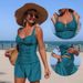 Women's European American Style Two Piece Swimsuit Tankini with Pockets Wide Leg Pants Sexy Style for All Seasons_ecoleips.com