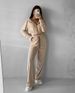 Women's Clothing Suit Solid Color Long Sleeve Zipper Hoodie Lace up Pants Two piece Set_ecoleips.com