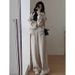Early Autumn Outfit Set: Tea Style High-End Hoodie Sweatshirt And Wide-Leg Pants Two-Piece Sports Casual Set For Women_ecoleips.com