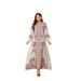 Verve 2406 Kaftan Round Neck High-Density Rhinestone Beaded Printed Muslim Women's Robe Elegant Dress_ecoleips.com
